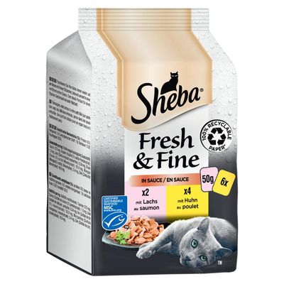 Sparpaket Sheba Fresh & Fine Frischebeutel 72 x 50 g