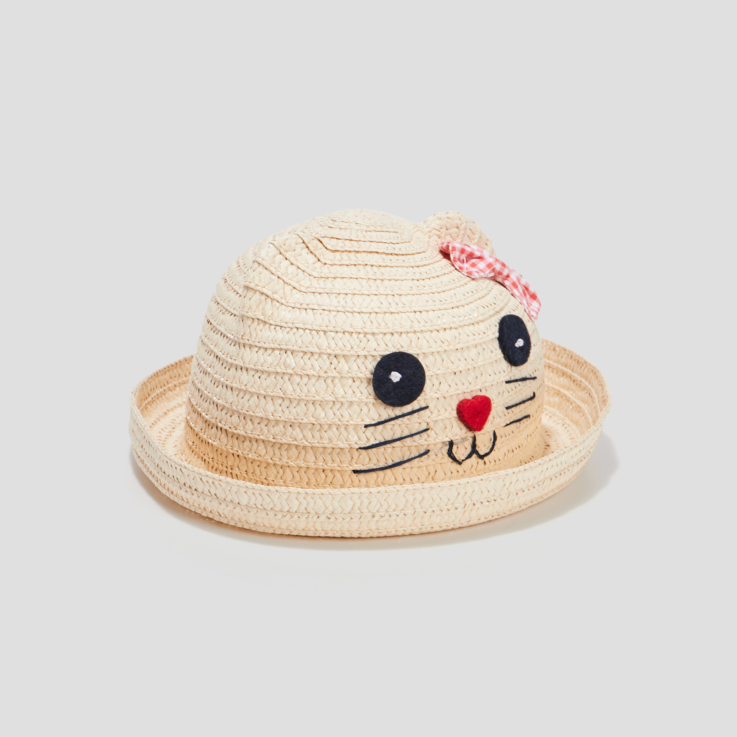 Chapeau tressé fantaisie beige bébé fille | La Halle