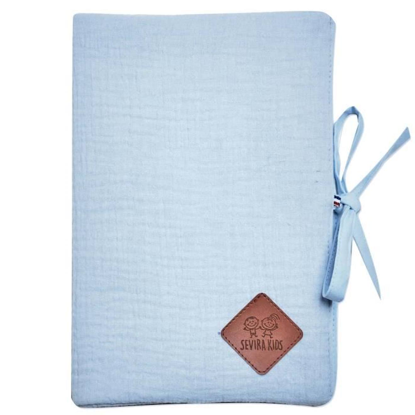 Protège carnet de santé en gaze de coton, Jeanne Bleu TU bleu