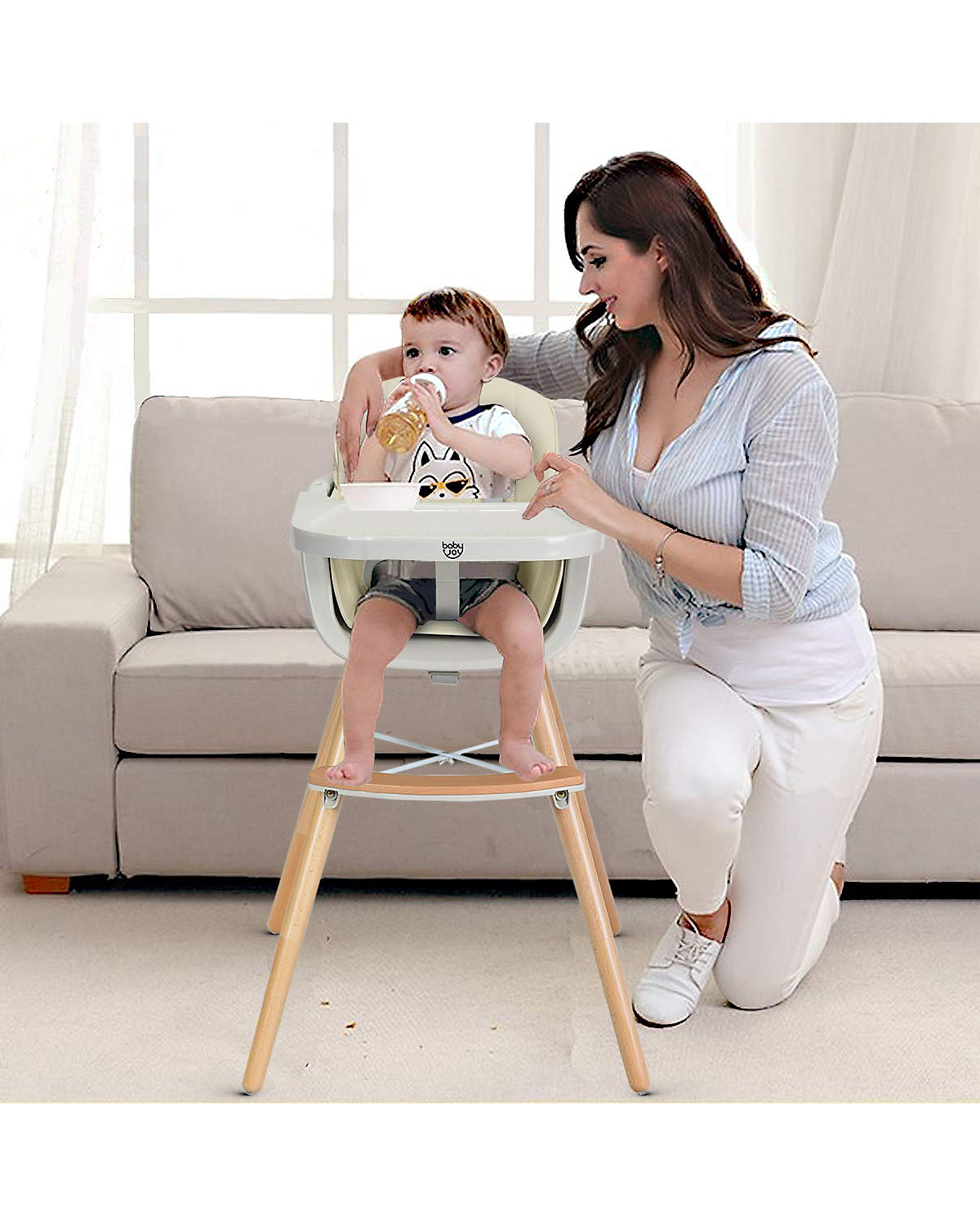 Babyhochstuhl mit einstellbares Esstischchen
