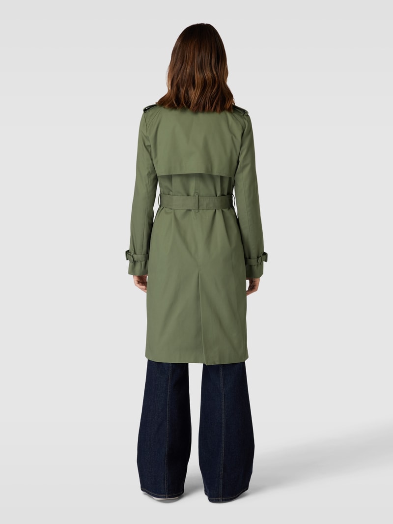 Trenchcoat mit Ärmelriegeln Modell 'POLANA' in olivgrün