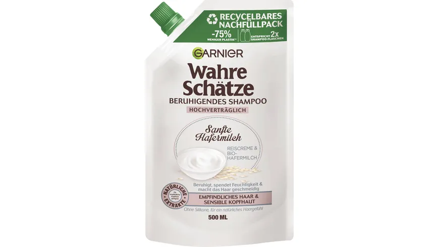 Garnier Wahre Schätze Sanfte Hafermilch Shampoo Nachfüllpack 500 ml
