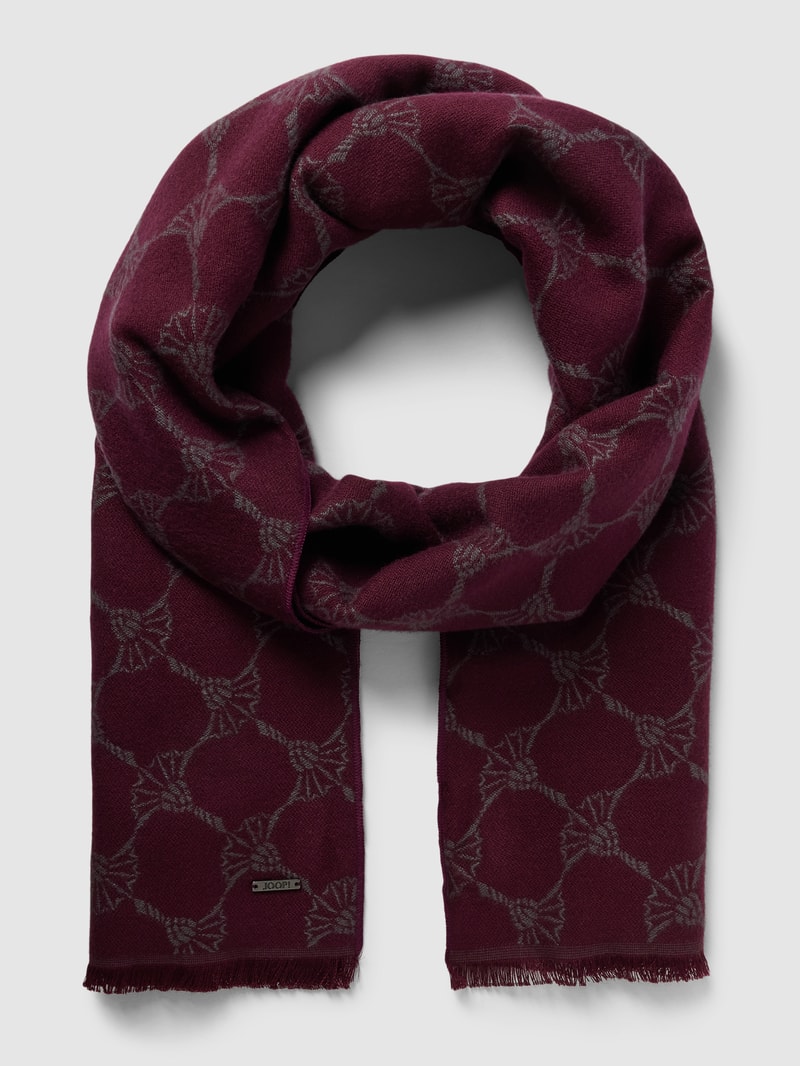 Schal aus Viskose mit Allover-Muster Modell 'Felix' in bordeaux rot
