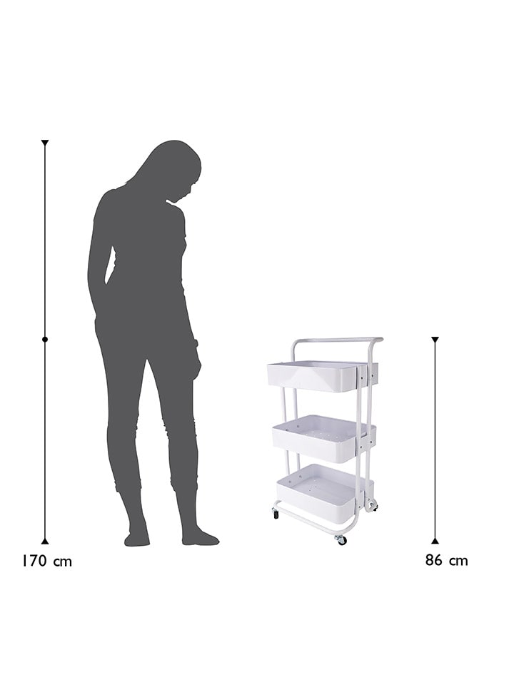 Echtwerk Küchenwagen in Weiß - (B)43 x (H)86 x (T)32 cm günstig kaufen onesize