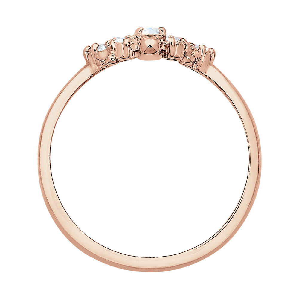 Elli Elli Bague Femme Motif Floral Ludique avec des Cristaux de Zircone en Argent Ster Bague