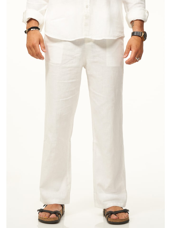 DAILY COTTON Leinenhose - für Herren aus 100% Leinen luftige Sommerhose in Weiß günstig kaufen