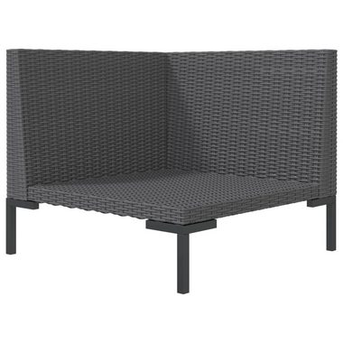 vidaXL Loungesofa Gartensofa mit Kissen Halbrundes Poly Rattan, 1 Teile