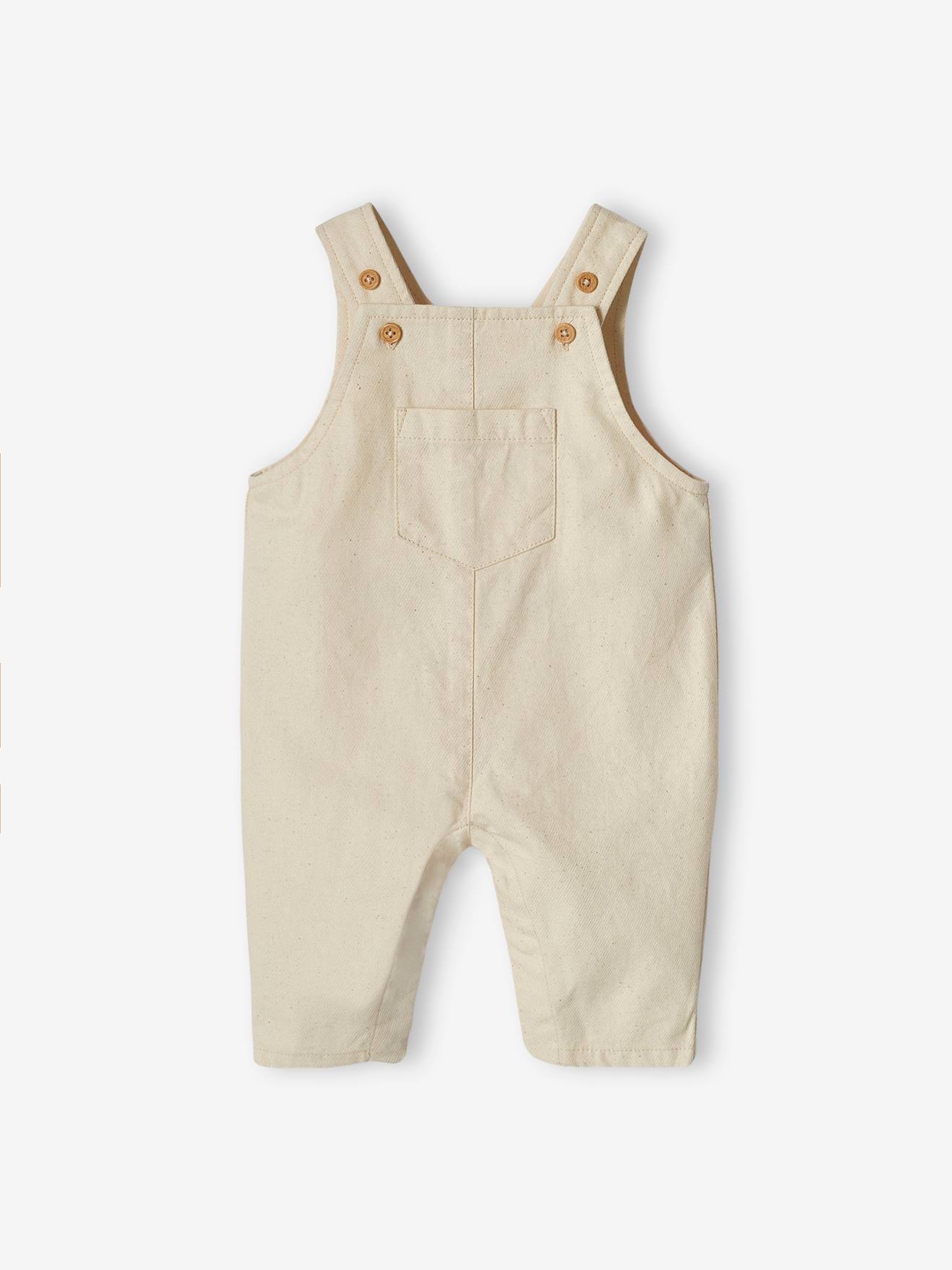 Salopette bébé effet lin beige