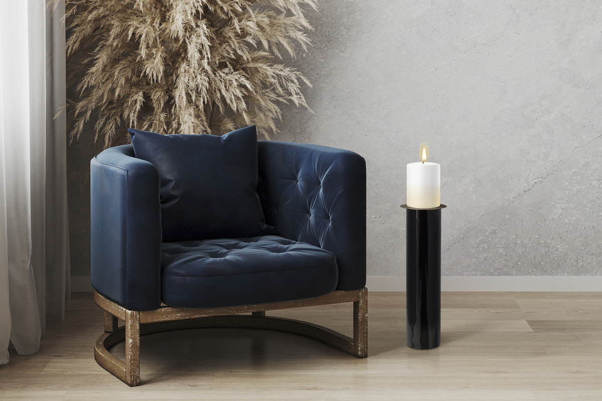 Kayoom Bodenkerzenständer Art Deco 195 Schwarz / Gold
