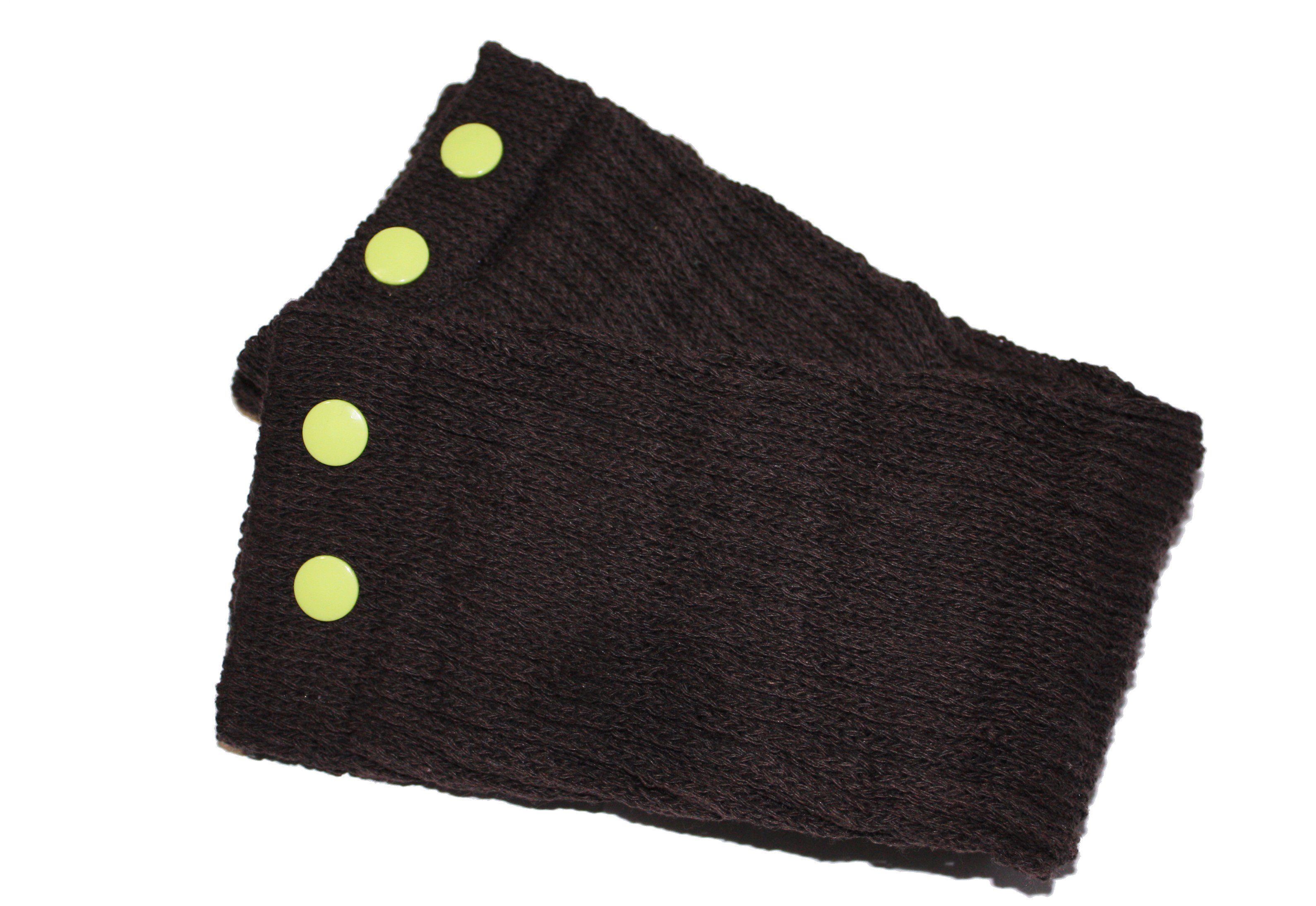 dunkle design Beinstulpen Braun mit Nieten Bunt