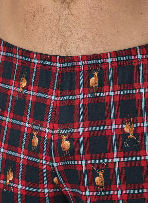 CALIDA, Pyjama, Bio Baumwoll-Jersey, rot gemustert