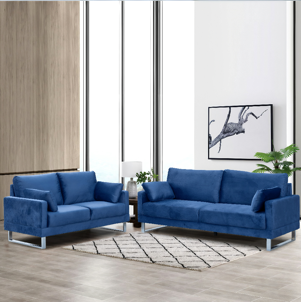 Happy Home Happy Home Sofa Set 2-tlg. – Couchgarnitur 3-2-Sitzer in Royalblau