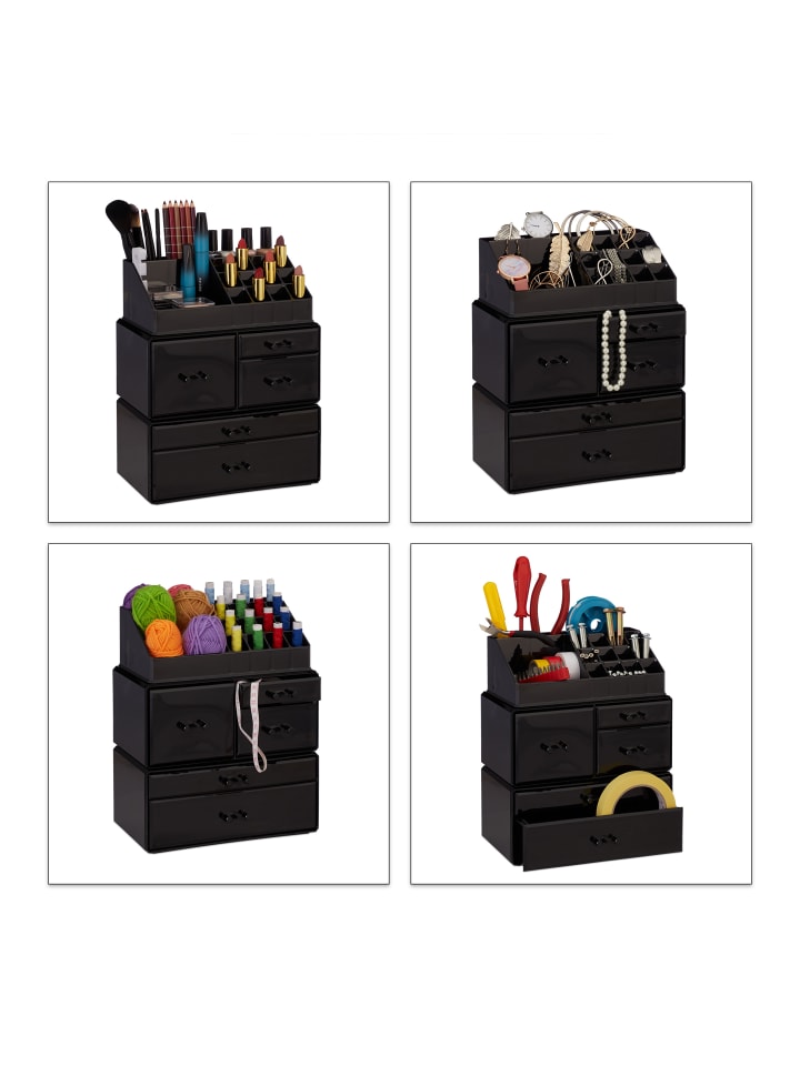 relaxdays Makeup Organizer in Schwarz günstig kaufen onesize