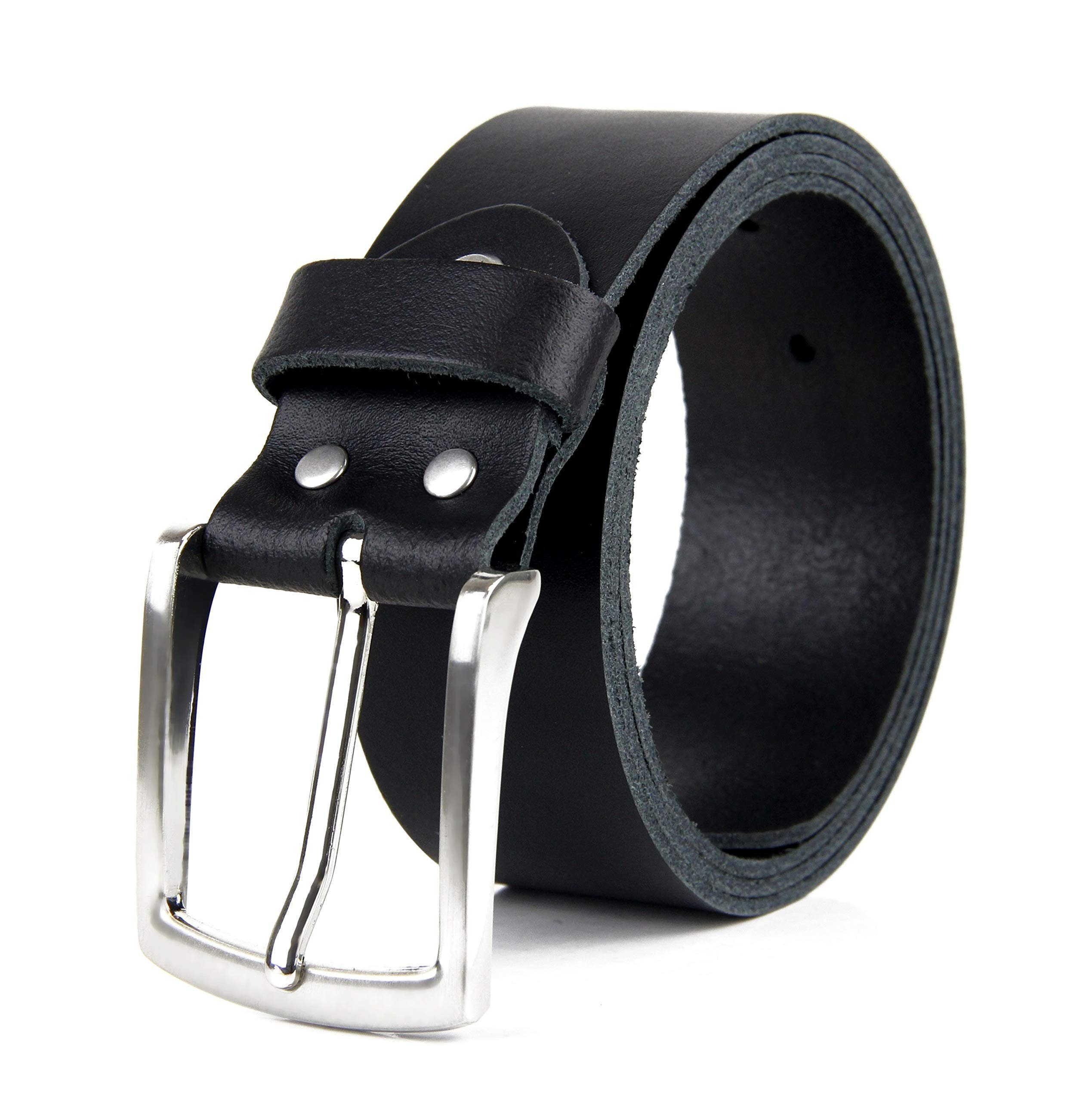 Frentree Ledergürtel aus 100% Echtleder, MADE IN GERMANY 3,8 cm breiter Gürtel aus Leder, kürzbar, Schwarz