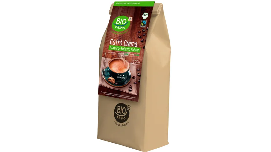 BIO PRIMO Bio Fairtrade Kaffee Crema Bohne 1 kg