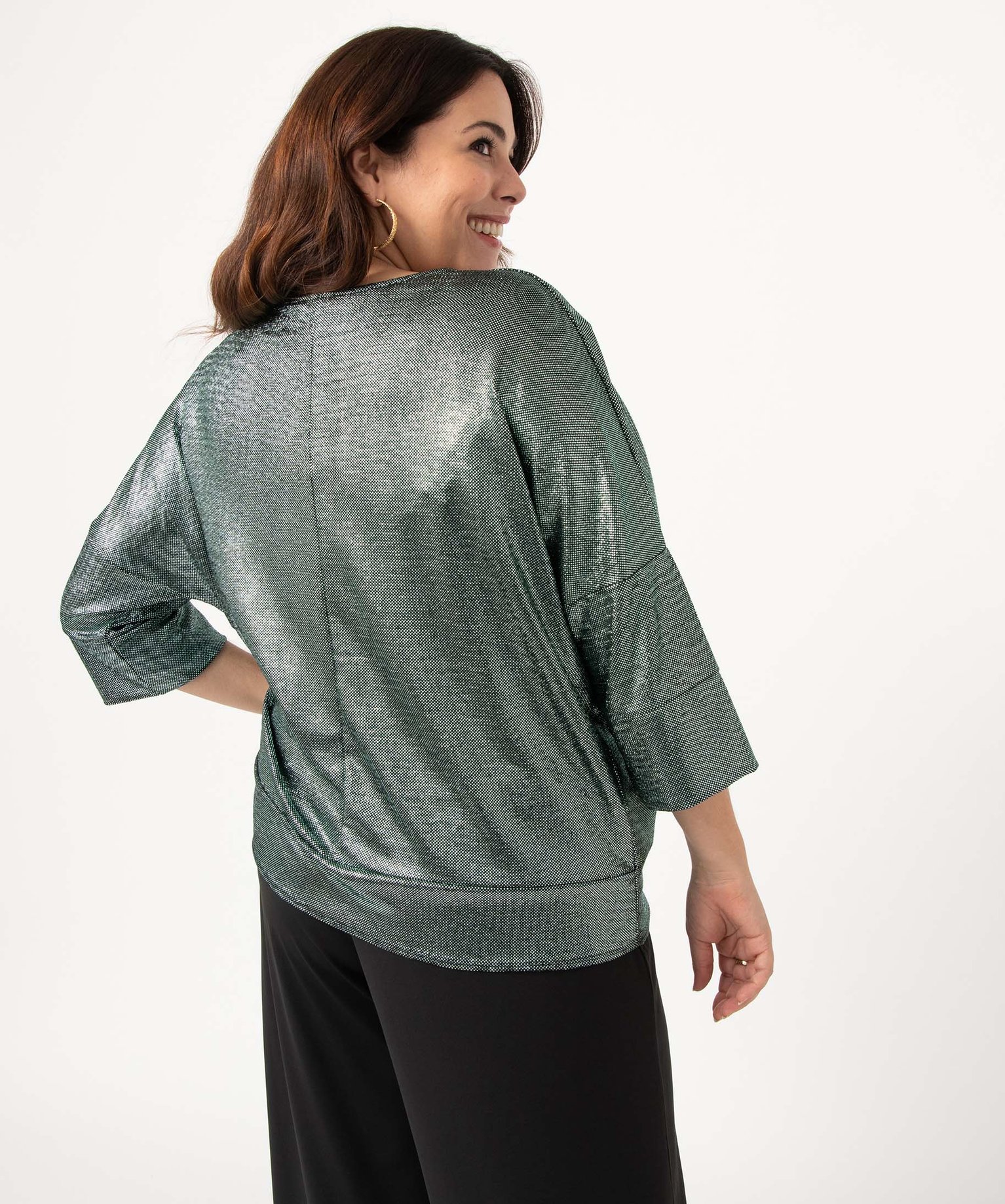 Tee-shirt femme grande taille à manches courtes, paillettes... vert | GEMO