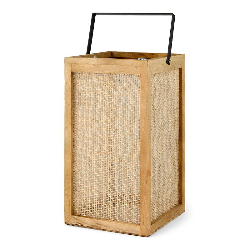 Home Lykt Moshi 20x36 cm tre/metall/jute
