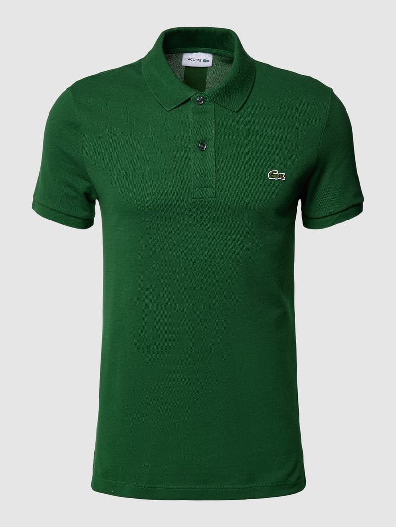 Poloshirt mit Logo-Stitching in grün