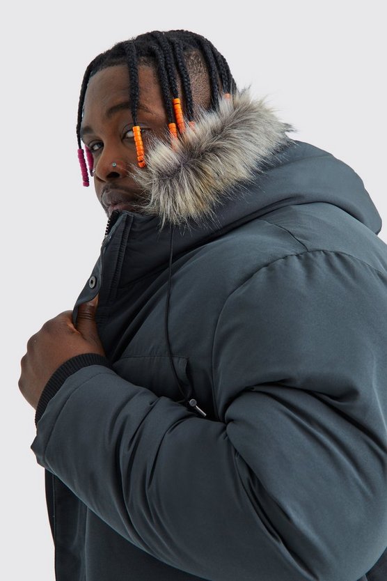 Plus Arctic Parka mit Kunstpelzkapuze