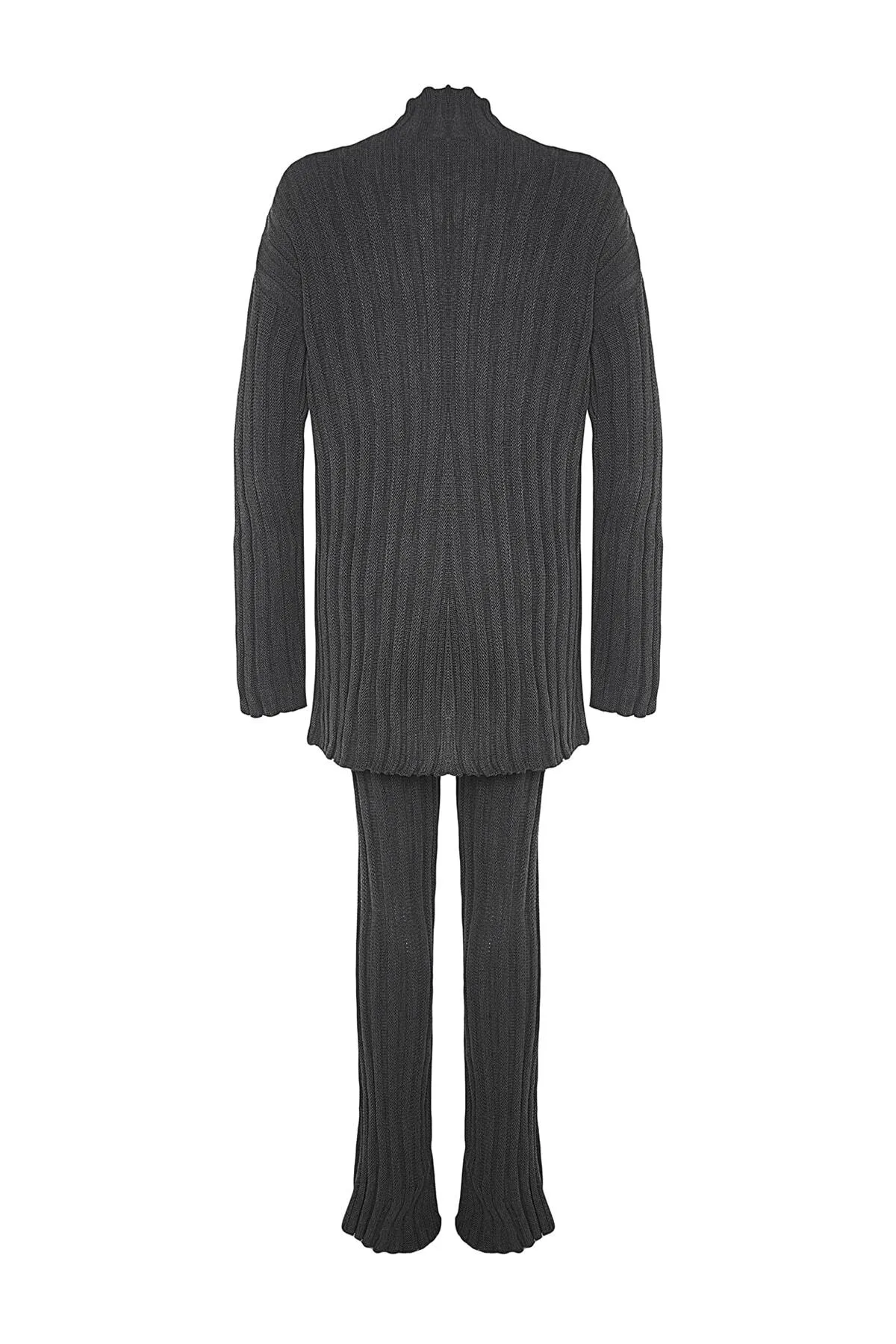 Trendyol Collection  Anthrazitfarbenes Strickoberteil- und Unterteil-Set TWOAW24AU00134