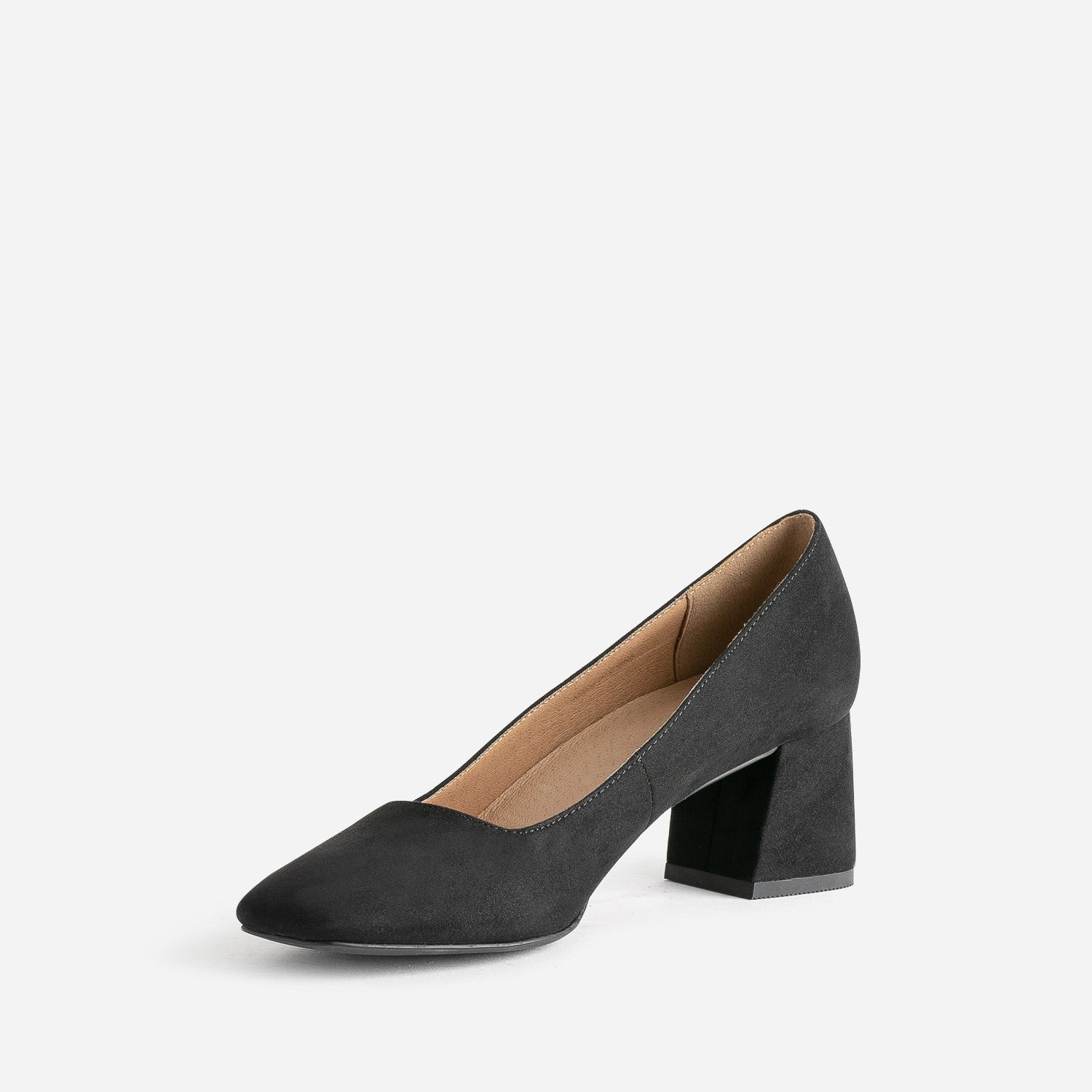 Escarpin noir suédé à bout carré