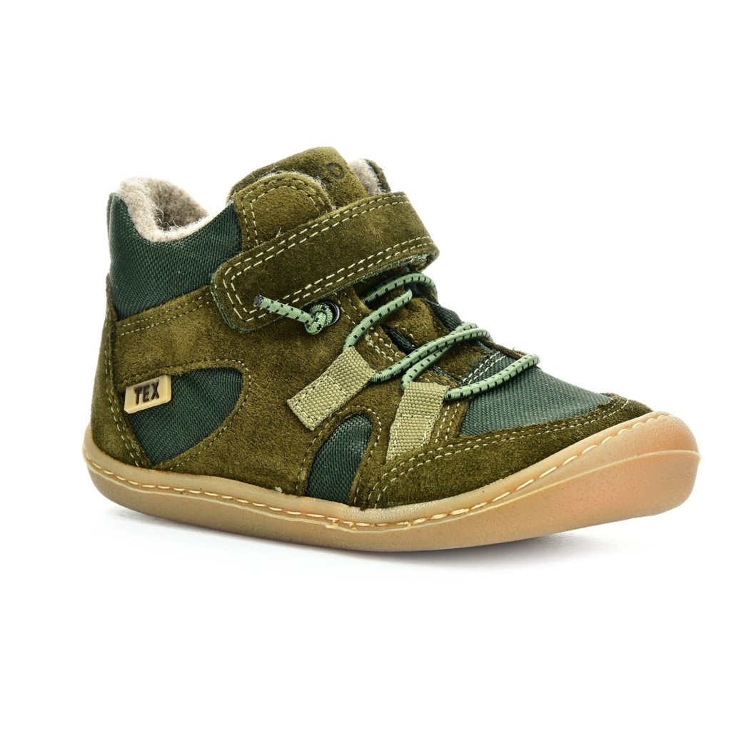 Koel4kids Beau Wool Khaki Winter-Barfuß-Stiefeletten