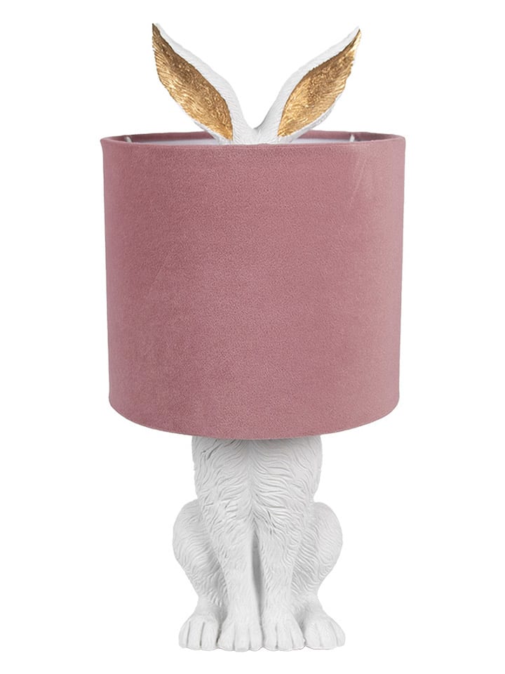 Clayre & Eef Tischleuchte in Weiß/ Rosa - (H)43 cm x Ø 20 cm günstig kaufen onesize