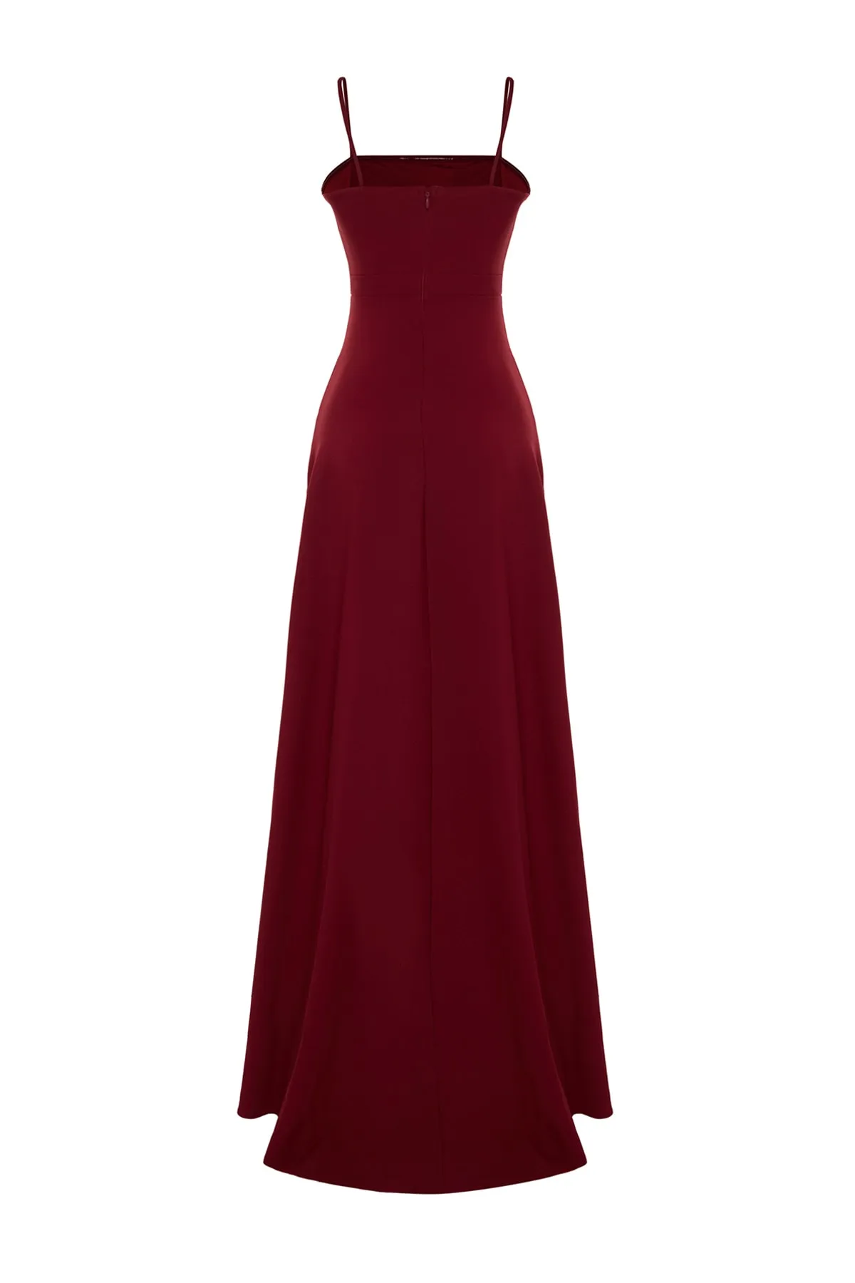 Trendyol Collection  Pflaumenfarbenes, gewebtes, langes Abendkleid TPRSS19FZ0511