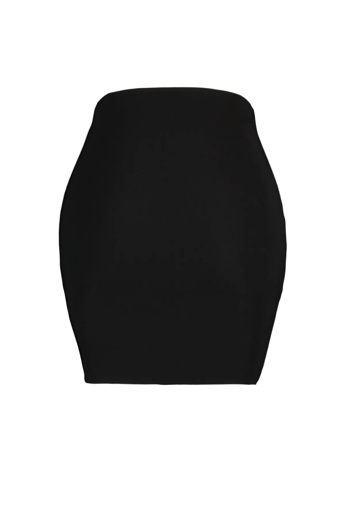 Trendyol Collection  Schwarzer taillierter/taillierter Mini-Strickrock mit hoher Taille und Schlitzdetail TWOAW23ET00147