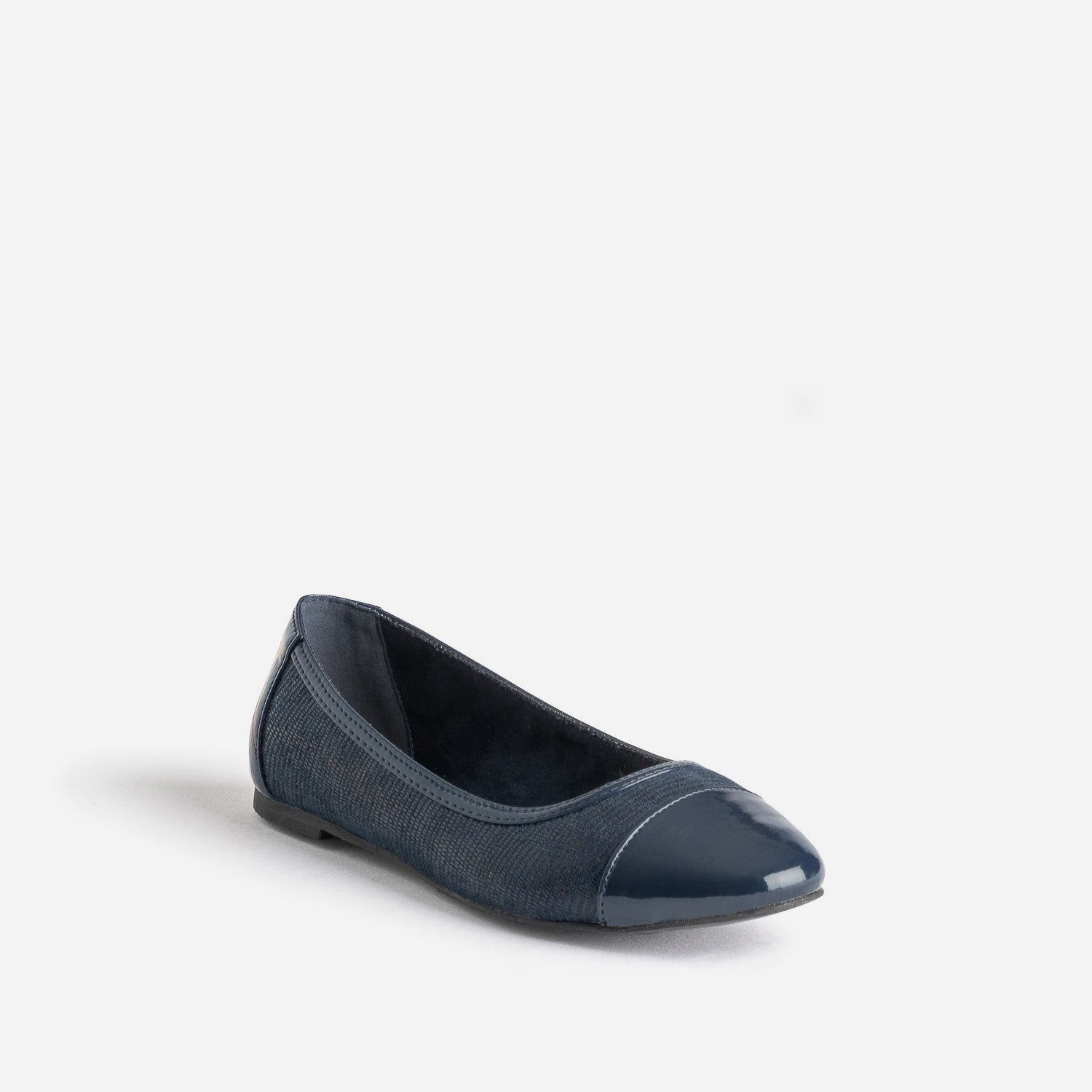 Ballerine marine effet python et verni