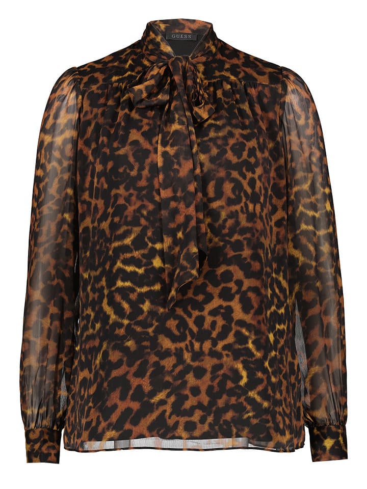 Guess Bluse in Braun/ Schwarz günstig kaufen