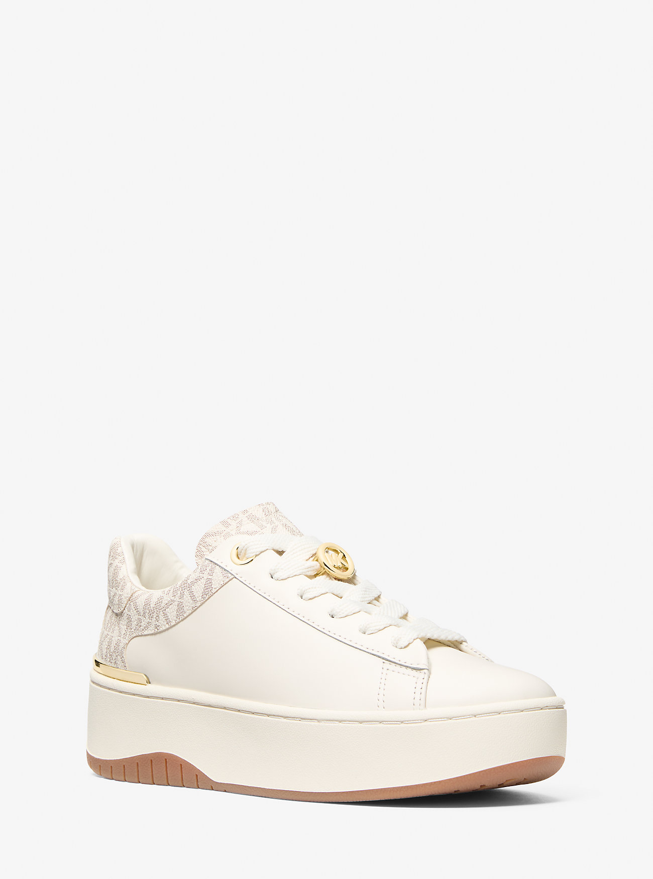 Dottie skinn- og signaturlogo-sneaker – VANILLA