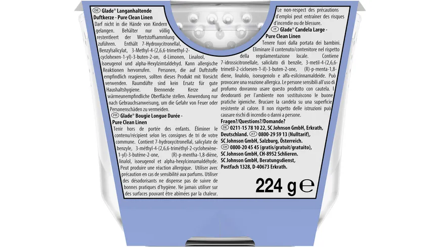 Glade Duftkerze Clean Linen 224 g