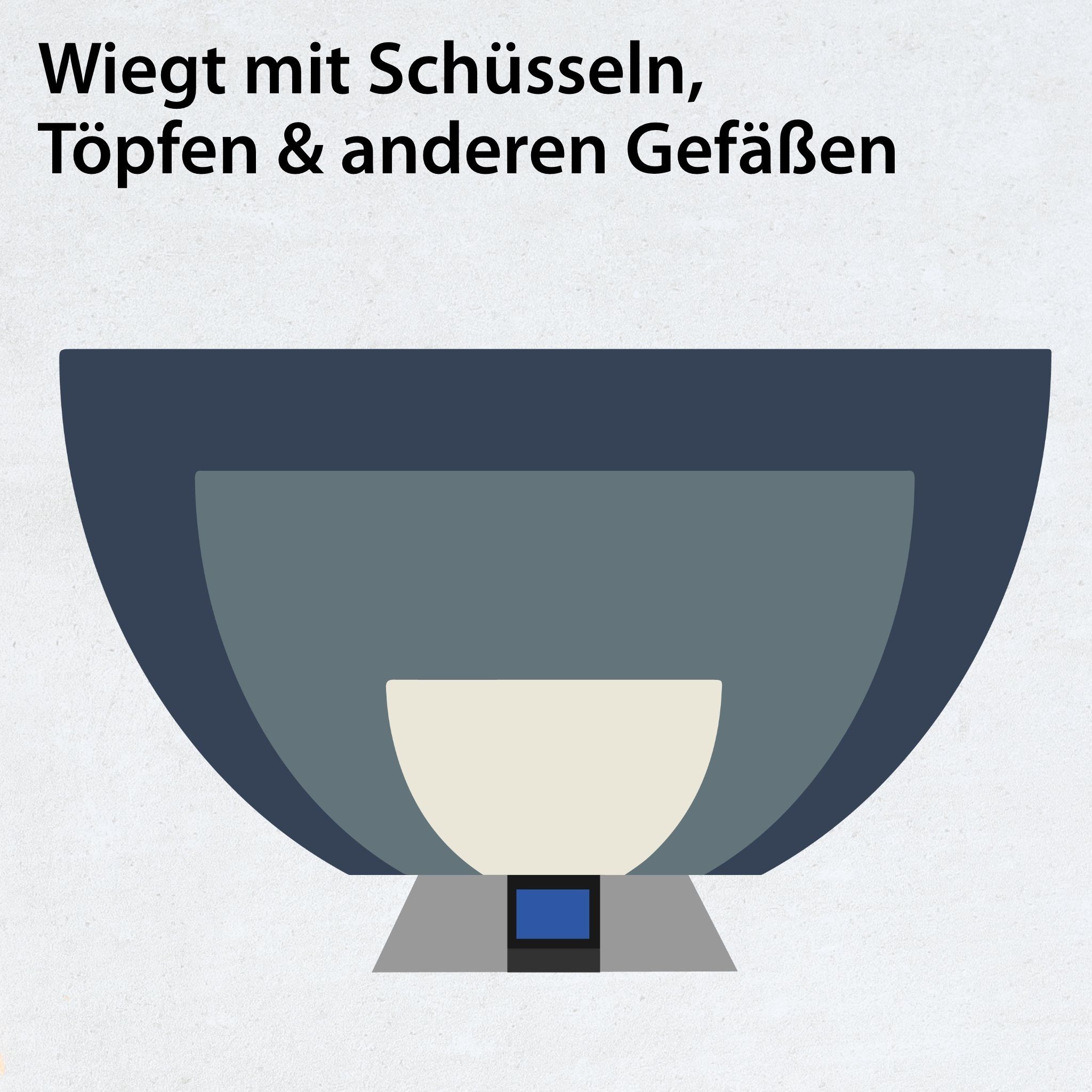 ADE Schüsselwaage mit Mehrzweckschüssel und LCD-Display, abnehmbare Edelstahlschale mit Literskala, großes Display, bis 5 kg