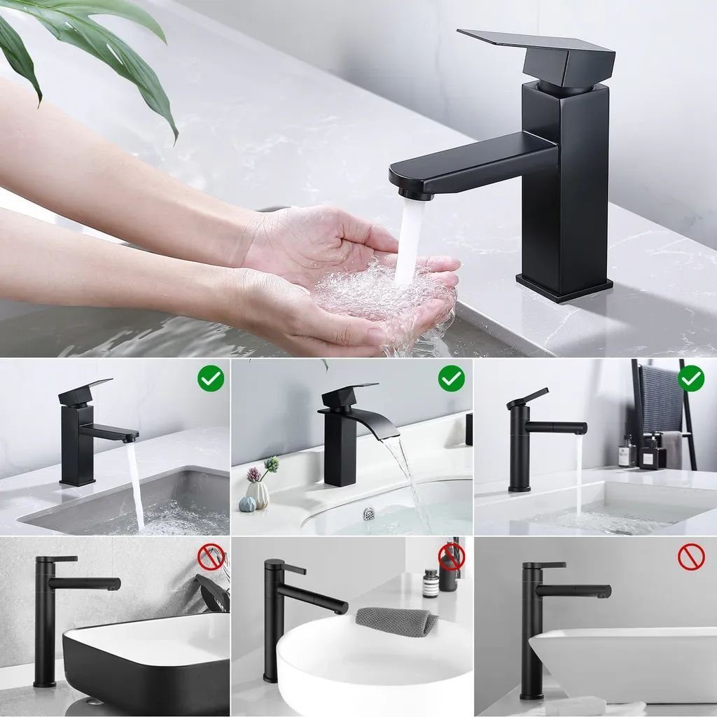 Lamon Waschtischarmatur Wasserhahn Bad Wasserfall Waschtischarmatur Einhebelmischer Kaltwasser Warmwasser Mischbatterie