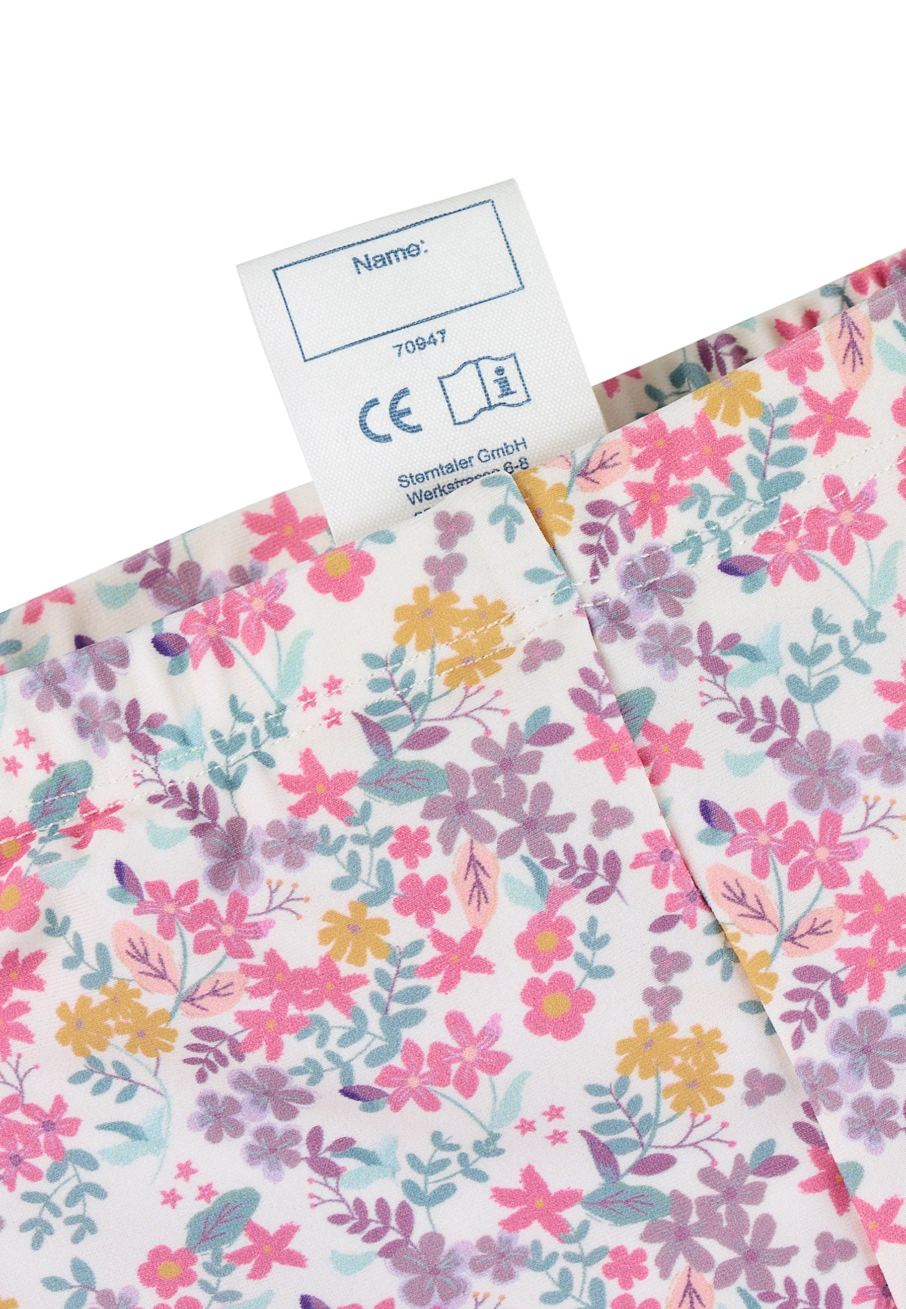 Leggings bedruckt mit Blumen in ecru