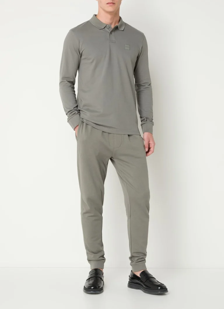 Polo HUGO BOSS Passerby slim fit em piqué de algodão com logotipo.