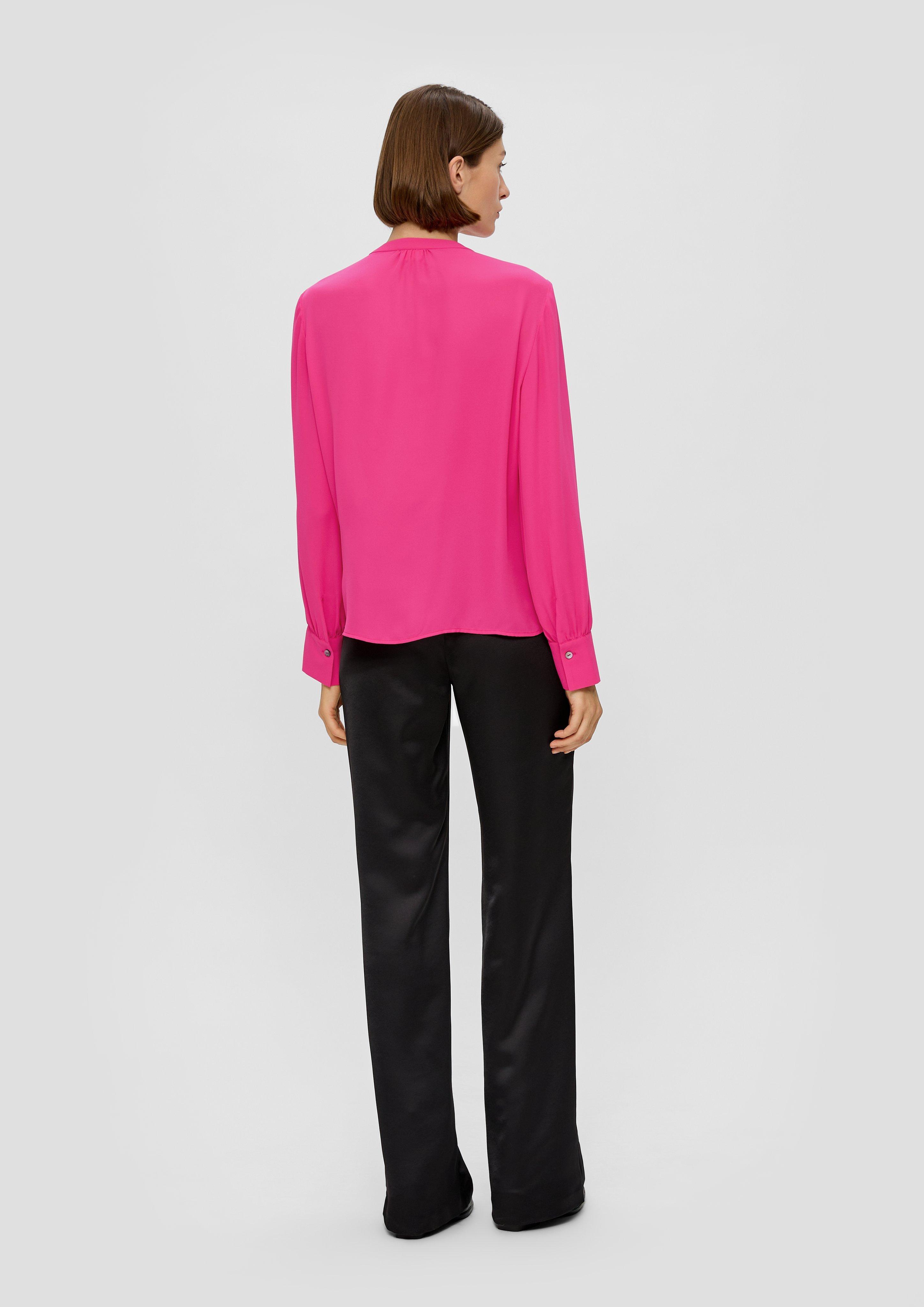 Crêpe-Bluse mit plissierten Volants  2139580-4528