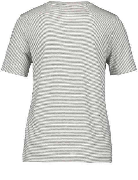Geringeltes T-Shirt mit Wording Print