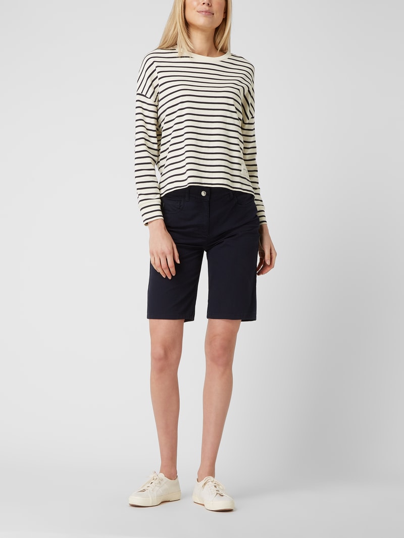 Slim Fit Jeansbermudas mit Stretch-Anteil Modell 'Cora' in marineblau