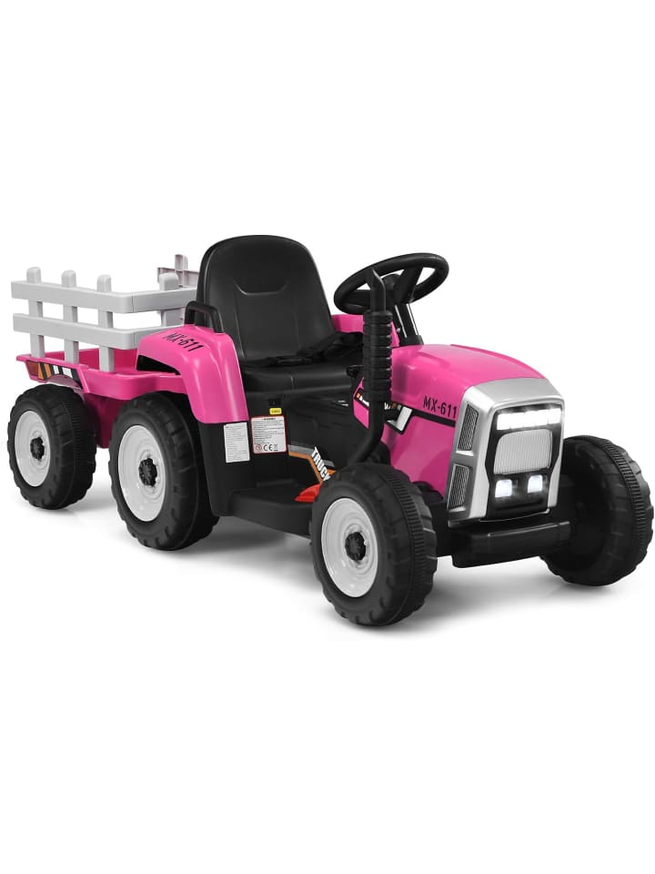 COSTWAY 12V Traktor ab 3 Jahren in Rosa günstig kaufen 135 cm