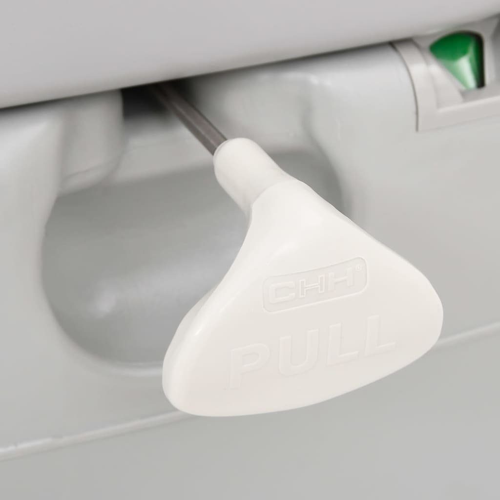 vidaXL Campingtoilette Camping-Toilette Tragbar Grau und Weiß 22 12 L HDPE