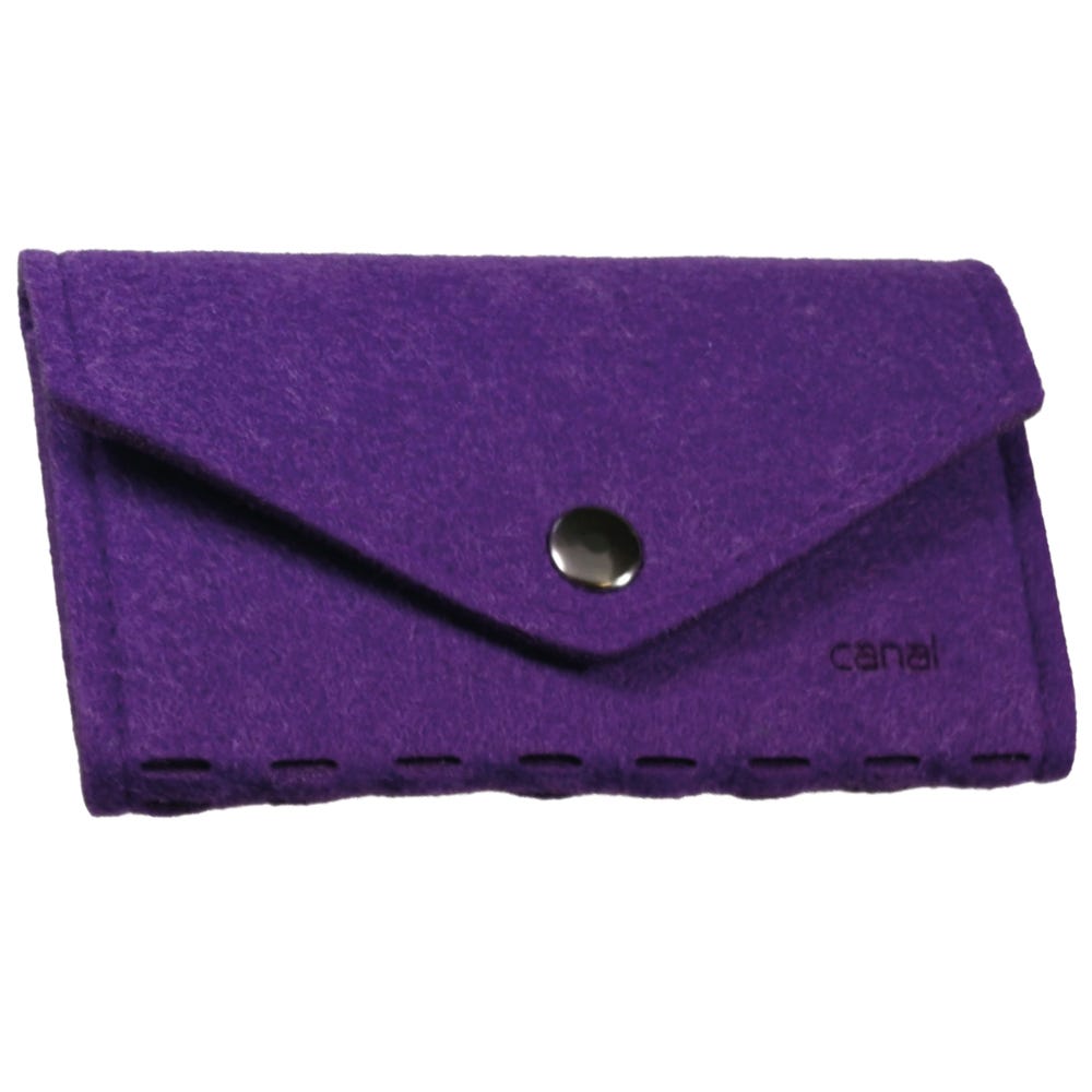 Canal Manikür-Etui aus Filz mit Druckknopf violett, unbestückt