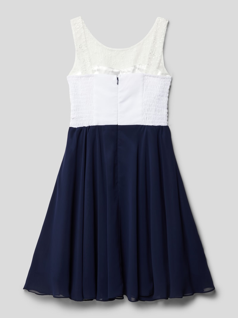 Kleid mit Stola in marineblau