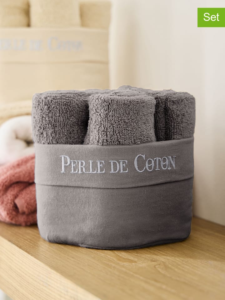 Soft by Perle de Coton 6er-Set: Gästehandtücher in Grau günstig kaufen 50x30 cm