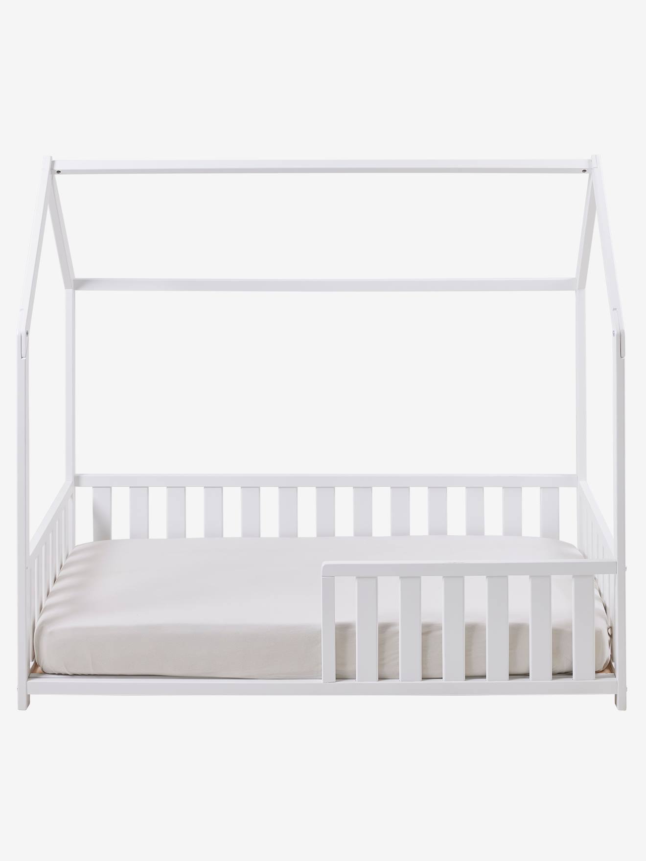 Vertbaudet Niedriges Kinderzimmer Bodenbett, Hausbett CABANE - weiß
