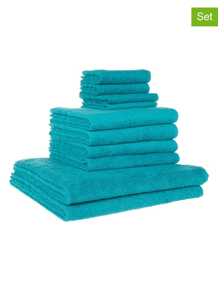 avance 10tlg. Handtuch-Set in Türkis günstig kaufen onesize