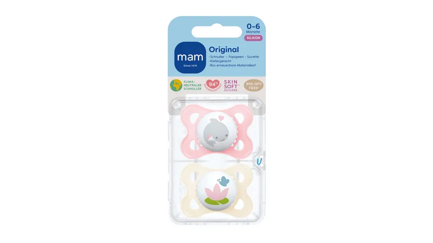 MAM Original Silikon, 0-6 Mon., 2 Stk, Fisch/Seerose