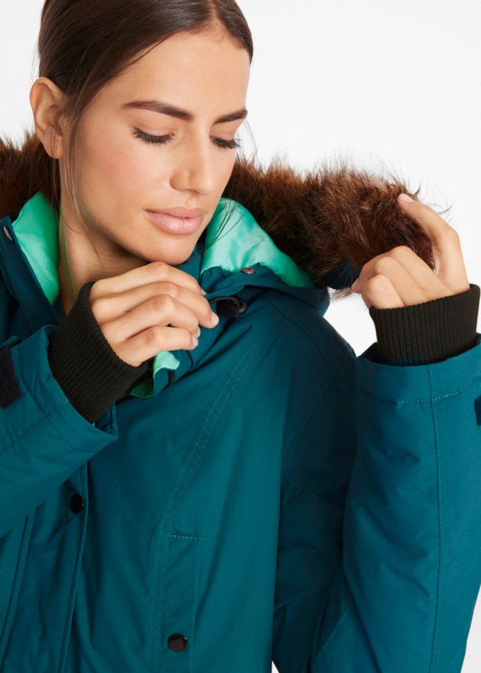 Funktions-Outdoor-Longjacke mit Kapuze