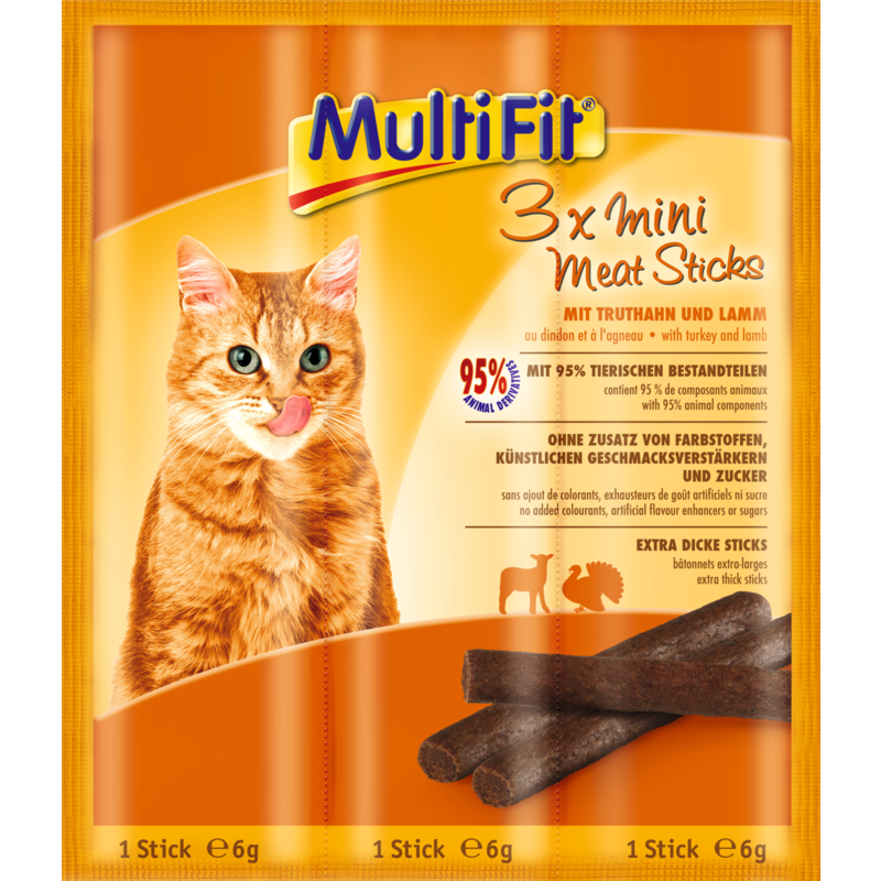 MultiFit Snacks MultiFit Mini Meat Sticks 25x3x6g Truthahn und Lamm